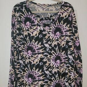 NWOT SEW IN LOVE tie dye long sleeve top sz L